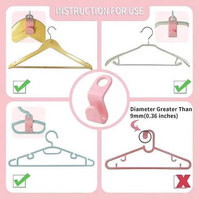 Alt view image 3 of 6 - Space Saving Hanger Hooks, 50pcs, Polypropylene, 5KG Max Capacity, White Closet Hangers for Clothes (50PCS)
