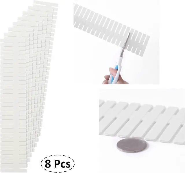Alt view image 7 of 7 - 14.5 in White Adjustable Drawer Dividers, TWUTGAYW 8PC DIY Grid Drawer Organizer Dividers, Plastic Organizer Separator for Socks Underwear Makeup Cosmetic Clothes Can Help Tidy Kitchen Bedroom Dresser
