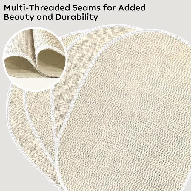 Alt view image 5 of 7 - Beige Placemats Set of 4, 12x18 Inch Oval Washable Place Mats Easy to Clean Heat Resistant Table Mats, Wipeable Place Mats for Kitchen, Dining RoomBeige, 4