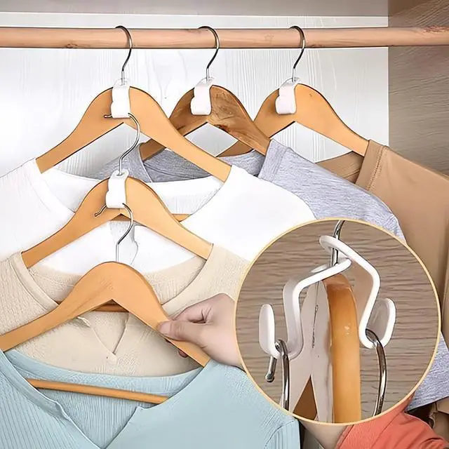 Alt view image 6 of 6 - Space Saving Hanger Hooks, 50pcs, Polypropylene, 5KG Max Capacity, White Closet Hangers for Clothes (50PCS)