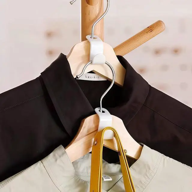 Alt view image 4 of 6 - Space Saving Hanger Hooks, 50pcs, Polypropylene, 5KG Max Capacity, White Closet Hangers for Clothes (50PCS)