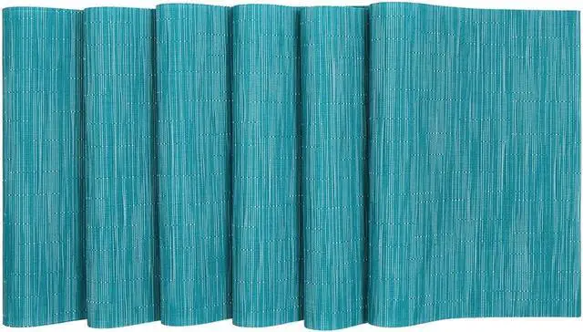 Alt view image 7 of 7 - SHACOS Woven Vinyl Placemats Set of 4 Non Slip Heat Resistant Place Mats Durable PVC Stain Resistant Wipe Clean Indoor Outdoor Table Mats (4, Teal Blue)