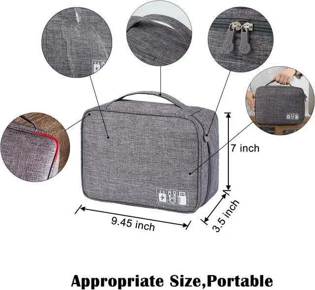 Alt view image 2 of 7 - Organizer Case Small Electronic Devices USB Charger Accessories Mouse Phone Cable SD Power Bank Earphone