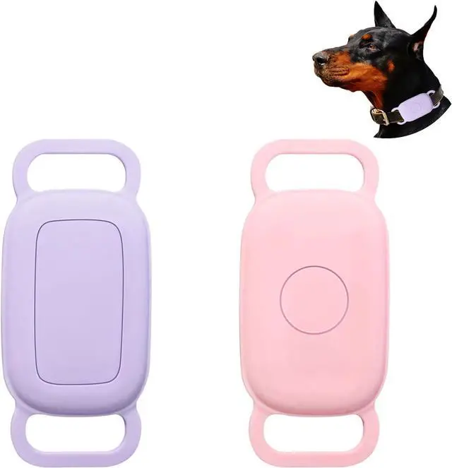 Main image of Silicone Dog Collar Holder for Tile Pro 2024, 2 Pack Waterproof Protective Case for Tile Pro 2024 Pet Dog Cat (Pink/Purple)
