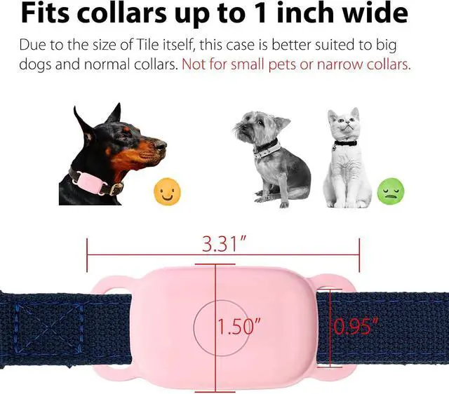 Alt view image 4 of 6 - Silicone Dog Collar Holder for Tile Pro 2024, 2 Pack Waterproof Protective Case for Tile Pro 2024 Pet Dog Cat (Pink/Purple)