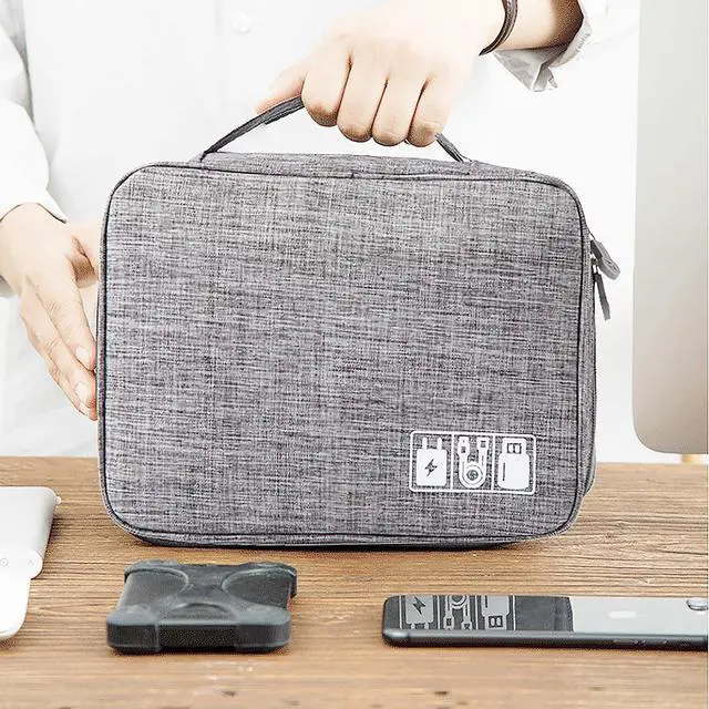Alt view image 5 of 7 - Organizer Case Small Electronic Devices USB Charger Accessories Mouse Phone Cable SD Power Bank Earphone