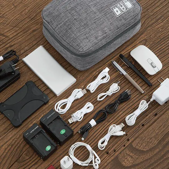 Alt view image 6 of 7 - Organizer Case Small Electronic Devices USB Charger Accessories Mouse Phone Cable SD Power Bank Earphone