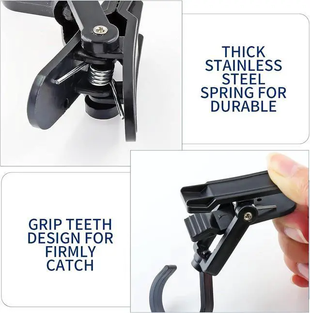 Alt view image 5 of 7 - Jiozermi 10 PCS Laundry Hooks Clip, Plastic, Black | Super Strong, Swivel Hooks, For Clothing Store Home Office & Workshop