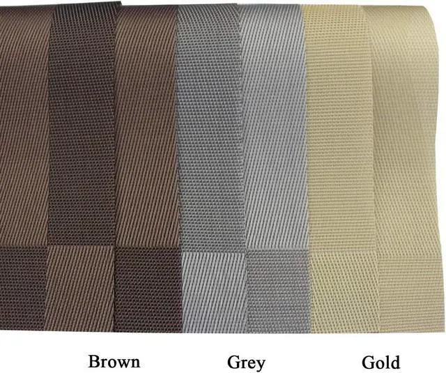 Alt view image 3 of 7 - PIGCHCY Place Mats Heat-Resistant Non Slip Placemats Washable Easy to Clean Woven Vinyl Placemats for Dining Table (Set of 4, Brown)