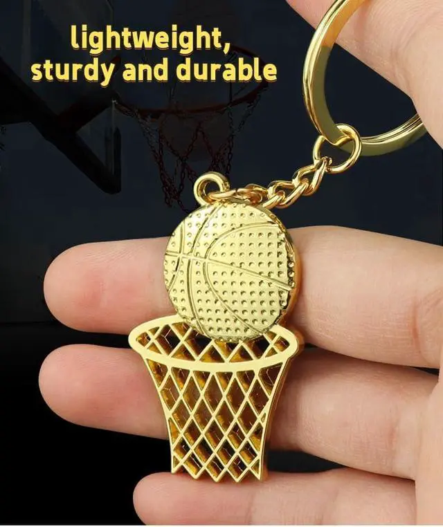 Alt view image 5 of 7 - Basketball Hoop Keychain Sports Ball Pendant Key Ring Bag Mini Cute Gifts for Men Boys Girls Son Daughter Teams
