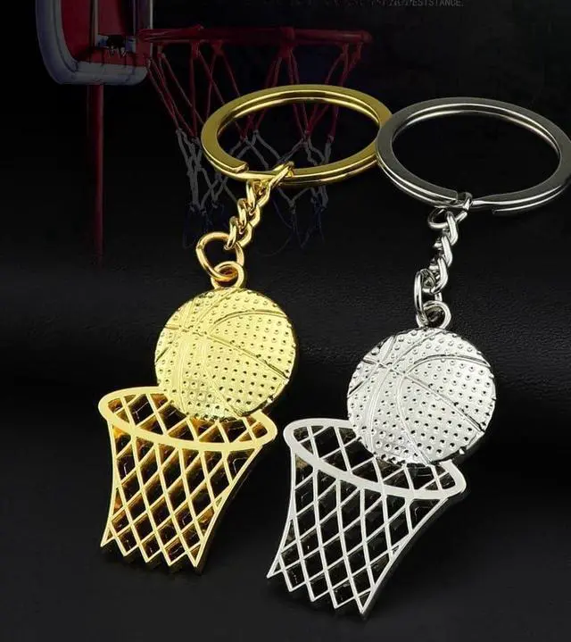 Alt view image 6 of 7 - Basketball Hoop Keychain Sports Ball Pendant Key Ring Bag Mini Cute Gifts for Men Boys Girls Son Daughter Teams