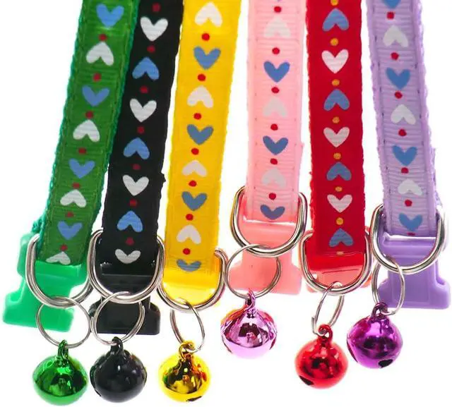 Alt view image 6 of 7 - Small Dog Collar with Bell, Nylon 2 Pack Male Cat Collars with Bell, Black | Adjustable Bells Collar for Walking Male Female XXS XS S Puppies Little Tiny Pets Animals