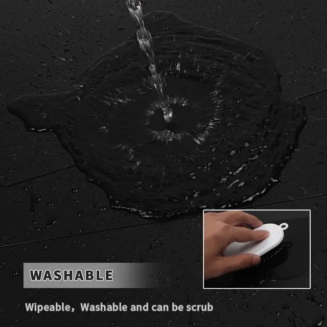 Alt view image 5 of 6 - Black Placemats Set of 4 wipeable Washable Wipe Clean Rectangle Table Mats for Indoor Outdoor Rectangular Waterproof Dark Placemat Easy Clean Polypropylene Plastic Place mats (4, Black)