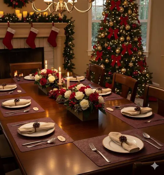 Alt view image 4 of 7 - SolaraDawn Faux Leather Placemats Set of 4 Dark Burgundy for Christmas & Valentine's Day, 17" × 12" Waterproof & Heat-Resistant Dining Place Mats, Easy Wash Clean, Wipeable & Anti-Slip Table Mats