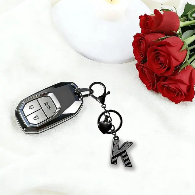 Alt view image 3 of 6 - American Flag Initial Keychain for Men Women | Stainless Steel Keychain Gift for Him, Patriot, Veterans, Easter