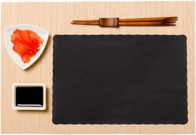 Alt view image 3 of 3 - Paper Placemats for Dining Table Disposable Scalloped Edges Color Table Mats great for Parties and Christmas Table Decorations 10"x14" 50ct ( Black )
