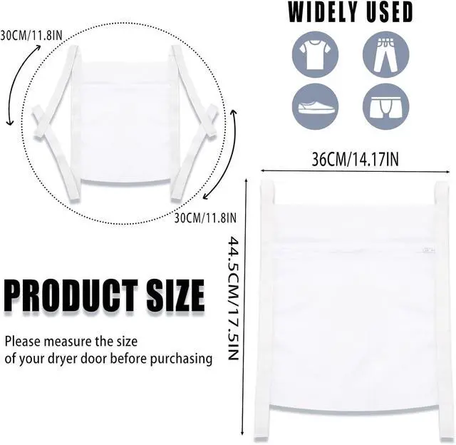 Alt view image 3 of 7 - Laundry Bags,Sneaker Wash & Dry Net Bag for Dryer Sneaker Laundry Bags Large HoneyComber Mesh Bags with Zipper and Strap for Shoes Sneaker Washing Mesh Net for Most Dryers Door 15.7" Large