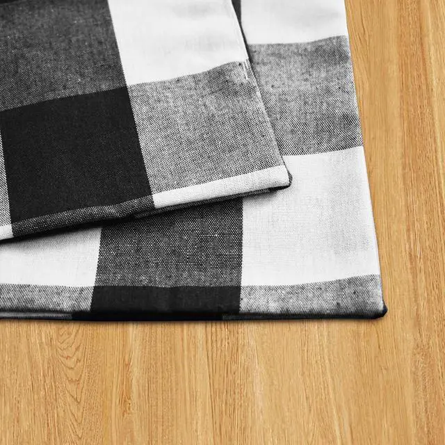 Alt view image 3 of 7 - Black & White 2 Side Cotton Buffalo Check Placemats Set of 4 Heat Resistant Dining Table Place Mats for Kitchen Table, 12 x 18 inches