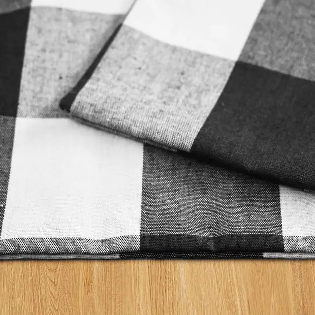 Alt view image 4 of 7 - Black & White 2 Side Cotton Buffalo Check Placemats Set of 4 Heat Resistant Dining Table Place Mats for Kitchen Table, 12 x 18 inches