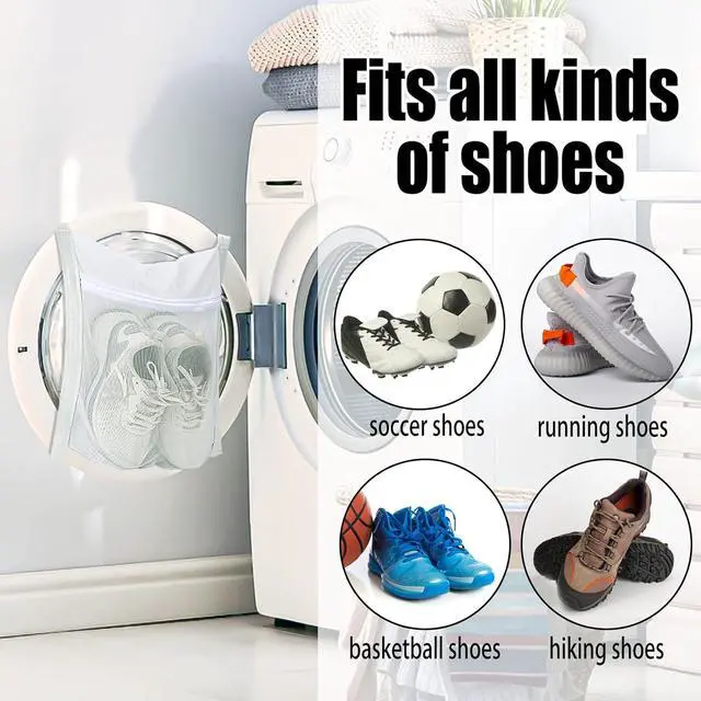 Alt view image 7 of 7 - Laundry Bags,Sneaker Wash & Dry Net Bag for Dryer Sneaker Laundry Bags Large HoneyComber Mesh Bags with Zipper and Strap for Shoes Sneaker Washing Mesh Net for Most Dryers Door 15.7" Large