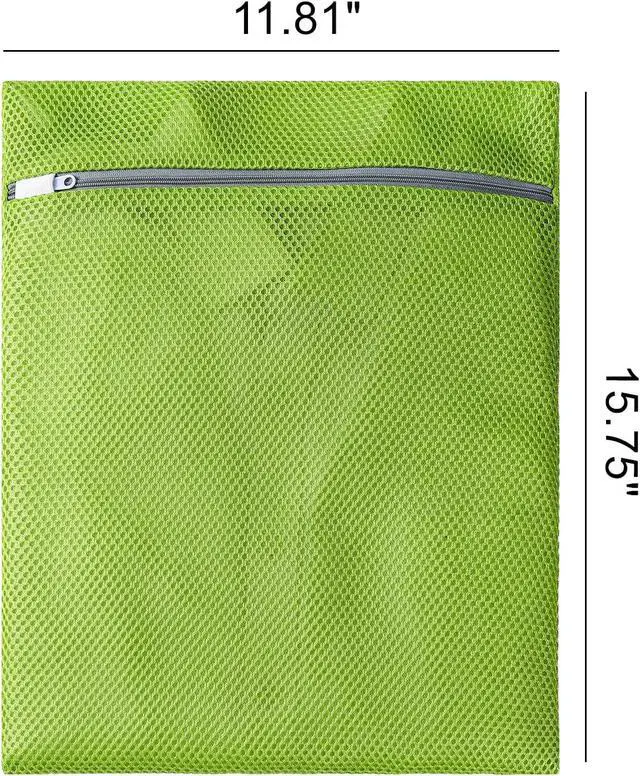 Alt view image 2 of 7 - 4 pack Mesh Laundry Bags,Mesh Wash Bags,Lingerie Bags for Washing Delicates,12 x 16 Inches lingerie bags for Laundry, Travel Storage Organize Bag for Cotton Clothes,Sheet, Shoes(GREEN)