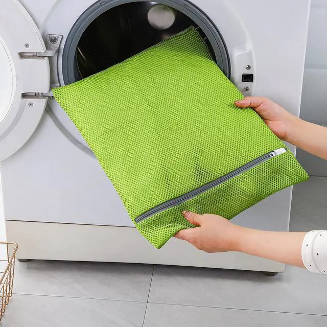 Alt view image 5 of 7 - 4 pack Mesh Laundry Bags,Mesh Wash Bags,Lingerie Bags for Washing Delicates,12 x 16 Inches lingerie bags for Laundry, Travel Storage Organize Bag for Cotton Clothes,Sheet, Shoes(GREEN)