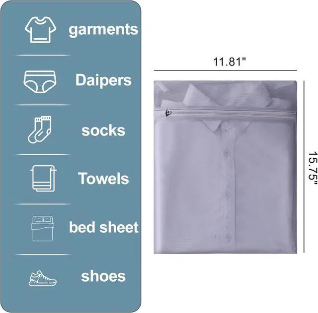 Alt view image 6 of 7 - 4 pack Mesh Laundry Bags,Mesh Wash Bags,Lingerie Bags for Washing Delicates,12 x 16 Inches lingerie bags for Laundry, Travel Storage Organize Bag for Cotton Clothes,Sheet, Shoes(GREEN)