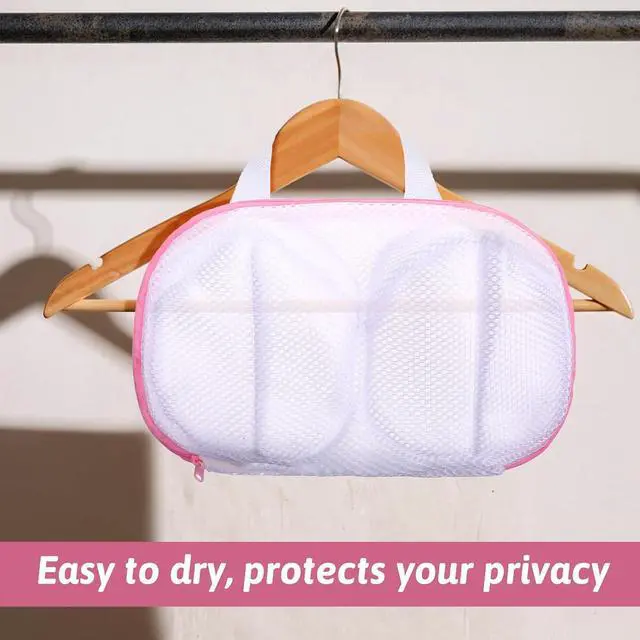Alt view image 3 of 7 - Bra Washing Bags for Laundry, 2 Pcs Bra Laundry Bags for Washing Machine Mesh Lingerie Wash Bag with Zipper for Washing Delicates Underwear Brassiere (Pink, A Cups)