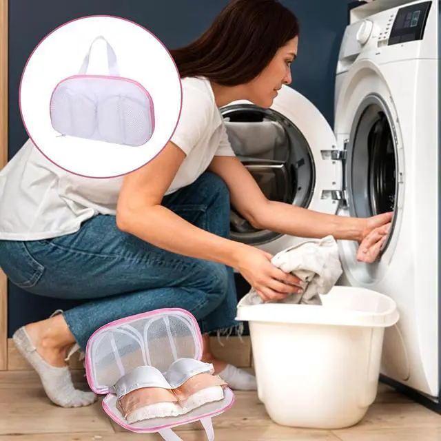Alt view image 7 of 7 - Bra Washing Bags for Laundry, 2 Pcs Bra Laundry Bags for Washing Machine Mesh Lingerie Wash Bag with Zipper for Washing Delicates Underwear Brassiere (Pink, A Cups)