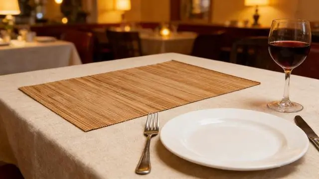 Alt view image 4 of 7 - 1PCS Dining Table Kitchen Placemat, Heat-Resistant Place Mat Stain Resistant Anti-Skid Washable Bamboo Table Mat Placemat Kitchen Table mat