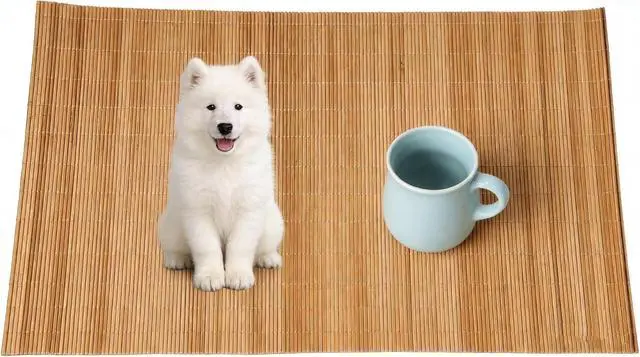 Alt view image 5 of 7 - 1PCS Dining Table Kitchen Placemat, Heat-Resistant Place Mat Stain Resistant Anti-Skid Washable Bamboo Table Mat Placemat Kitchen Table mat