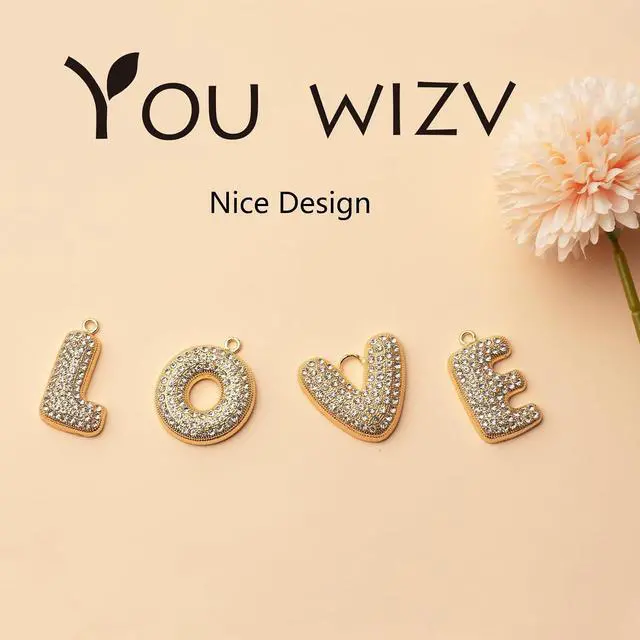Alt view image 7 of 7 - YOU WIZV Initial Letter Keychain for Women Girls Cute Bow Flower Puff Ball Pom Purse Bag Chains for Handbags Backpack