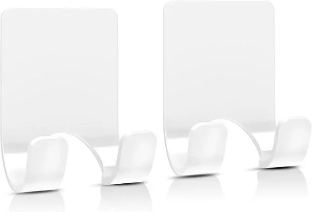 Main image of VIS'V Shower Wall Adhesive Razor Holder for His and Hers, White, 2 Pcs | Metal Material, Compact Design, Peel and Stick, Fit for Smooth Flat Surfaces