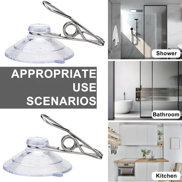 Alt view image 3 of 7 - AccEncyc 24Pcs Suction Cup Clips for Windows 2" Suction Clips Clear Suction Cup Clamp Holder Suction Cup with Spring Clamps Sucker clamp Clip Window Swivel Clip with Suction Cup