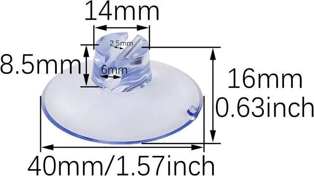 Alt view image 2 of 5 - RLECS 20PCS 40mm Mini Opening Suction Cup Light String Clip Cord Suction Cup Clear PVC Suction Cup Hook Kitchen Bathroom Shower Basin Connector Suitable for Decorating Bathroom Kitchen Bedroom
