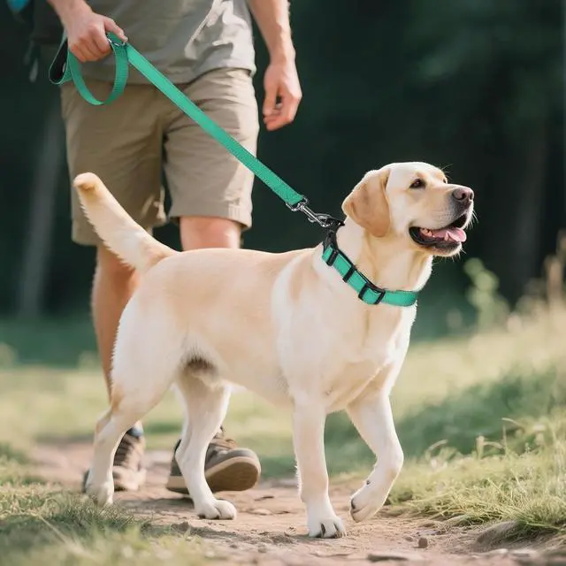 Alt view image 6 of 6 - Joytale Reflective Dog Collar, Adjustable Neoprene Padded, Teal L | Breathable Nylon for Large Dogs, No Chafing on Walks and Outdoor Hikes, Tear-Resistant Webbing, Metal D-Ring, Night Safety