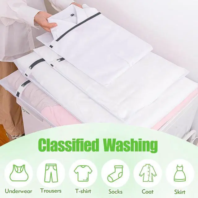 Alt view image 2 of 7 - Mesh Laundry Bags for Delicates - 6 Pack Wash Bags for Bras, Lingerie, Socks & Baby Clothes - Fine Mesh Washing Machine Bags with Zipper, Reusable Garment Bags for Travel & College Dorm Essentials