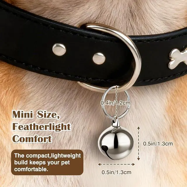 Alt view image 4 of 7 - 6-Pack Metal Pet Collar Bells Small Silver Charm Pendants for Dogs, Cats & Other Pets