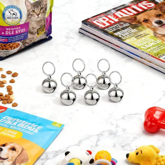 Alt view image 7 of 7 - 6-Pack Metal Pet Collar Bells Small Silver Charm Pendants for Dogs, Cats & Other Pets