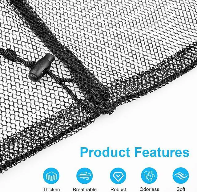 Alt view image 3 of 7 - Large Mesh Laundry Bags: 2 Pack 24" x 36" Heavy Duty | Soft Breathable, Machine Washable, For College Dorm, Travel Family Use, Black