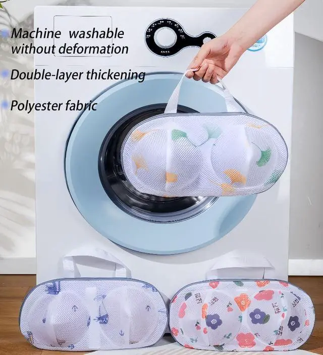 Alt view image 5 of 7 - 2Pcs Bra Mesh Laundry Bags for Delicates with Premium Zipper Bra Washing Bag for LaundryLingerie Bags for Washing Delicates underwear,integrated washing and care