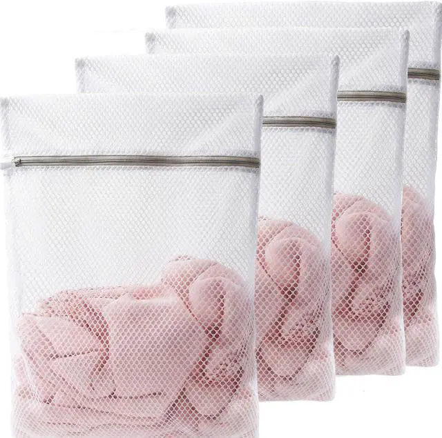 Main image of Set of 4 Mesh Laundry Bags, 12 x 16 Inches lingerie bags for washing delicates (4)