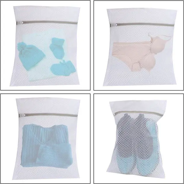 Alt view image 5 of 5 - Set of 4 Mesh Laundry Bags, 12 x 16 Inches lingerie bags for washing delicates (4)
