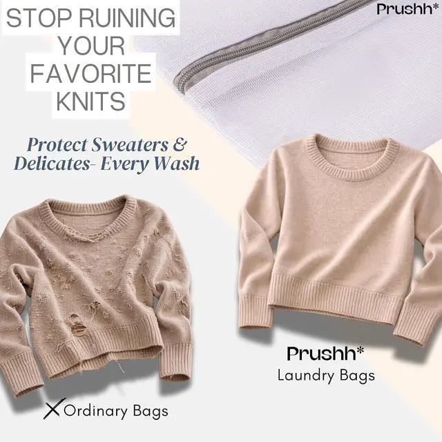 Alt view image 3 of 7 - 3Pc Spacious Durable Mesh Laundry Bags (16x20 Inches) Protects Delicates, Fine Mesh for Uniform Wash & Dry, Auto-Lock Zipper, Washer-Friendly, For Home, Dorm or Storage, Fits Socks to Sweaters