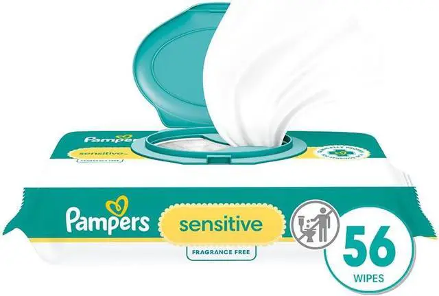 Alt view image 2 of 7 - Pampers Baby Wipes Sensitive Perfume Free 1X Pop-Top Pack 56 Count