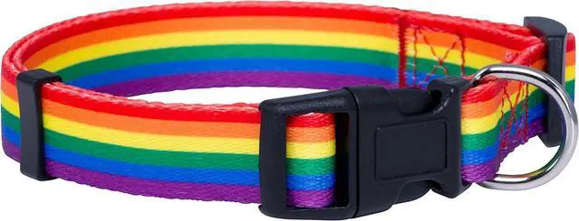 Main image of Native Pup Rainbow Flag Dog Collar Gay Pride Stuff for Parade, LGBTQ Flags Equality Pet Apparel Decor Gift and LGBT Ally Accessories (Small)