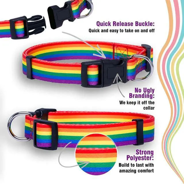 Alt view image 4 of 6 - Native Pup Rainbow Flag Dog Collar Gay Pride Stuff for Parade, LGBTQ Flags Equality Pet Apparel Decor Gift and LGBT Ally Accessories (Small)