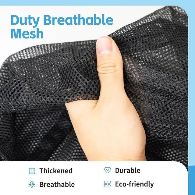 Alt view image 2 of 7 - 2 Pack Mesh Laundry Bags,24 x 35 Inches Heavy Duty Drawstring Dirty Clothes Bag for Camp,College,Dorm,Travel,Family,Apartment Dwellers,RV & Cruise Essentials(Black)