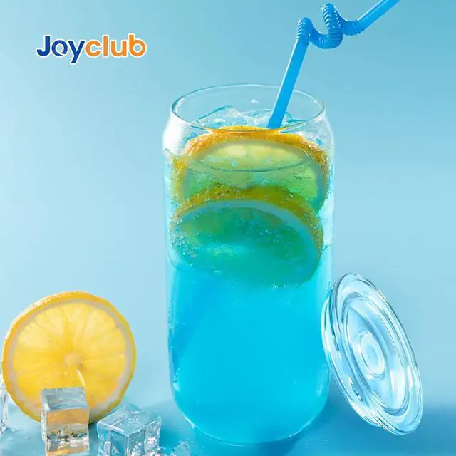 Alt view image 7 of 7 - Joyclub 4 Pack Acrylic Lids Fit for 16 oz Glass Cups Clear Replacement Lids | Replacement lids for home users and gift makers, for iced coffee, tea, boba and party drink stations