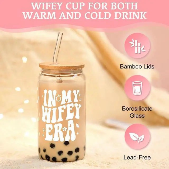 Alt view image 2 of 7 - Bridal Shower Gifts for Bride To Be Classy Bachelorette Gifts for Bride Wifey Cup Bride Straw Bridal Shower Wedding Gifts for Bride Honeymoon Gifts Wifey Gifts Bride Gift Set Cute Bride To Be Gifts